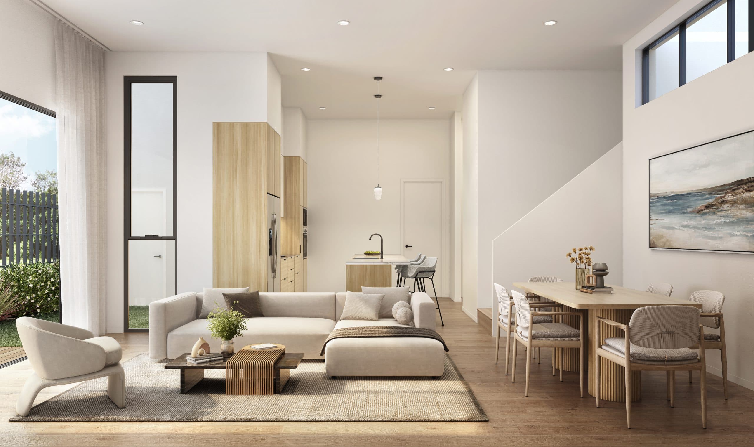 Open-plan living and kitchen
