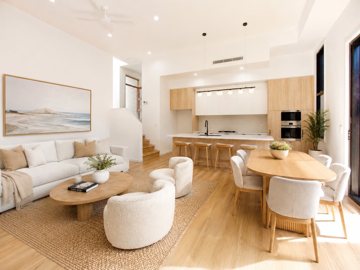 Residence 1 open-plan living, dining and kitchen