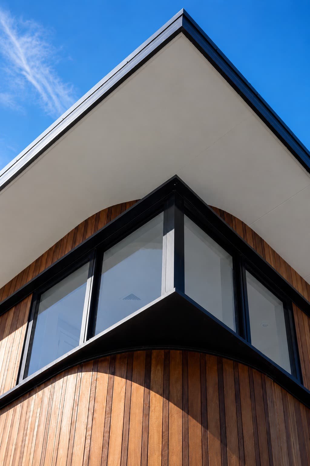 Coastal Sands timber facade and corner window detail